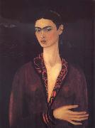 Self-Portrait with Velvet Dress Frida Kahlo